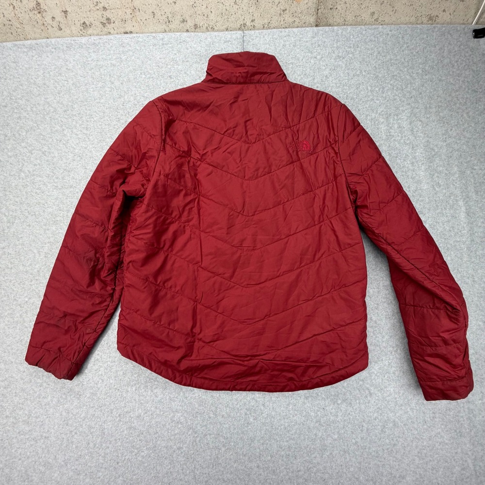 The North Face Womens Red Chevron Quilted Full Zip Puffer Jacket Size Medium - Picture 6 of 6